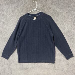 Columbia Sweater Mens‎ L Blue V Neck Knit Pullover Outdoor Minimalist Layering